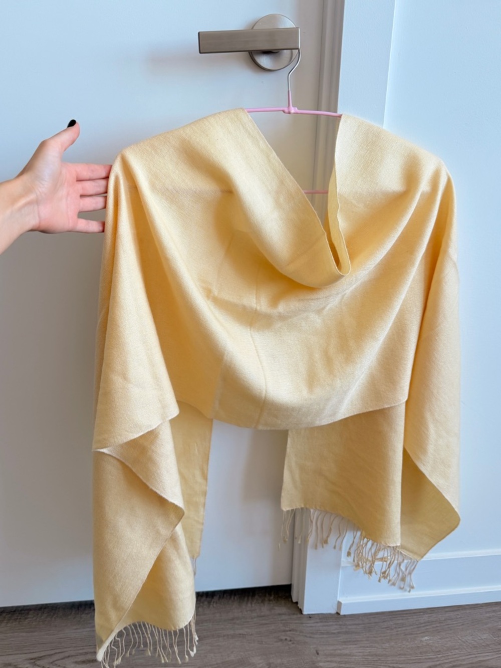 Butter Yellow Draped Scarf